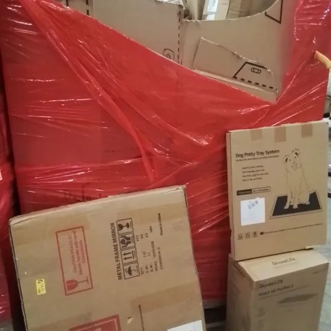 PALLET OF ASSORTED HOUSEHOLD GOODS AND PRODUCTS TO INCLUDE;GOVEE AIR PURIFIER,DOG POTTY TRAY,MIRROR 