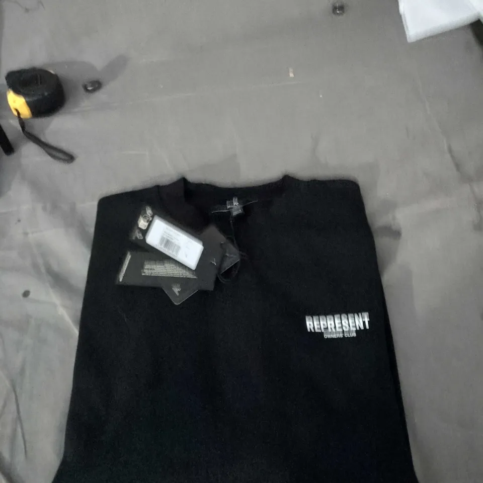 REPRESENT BLACK CREWNECK SWEATSHIRT – LARGE (L) – WITH TAGS
