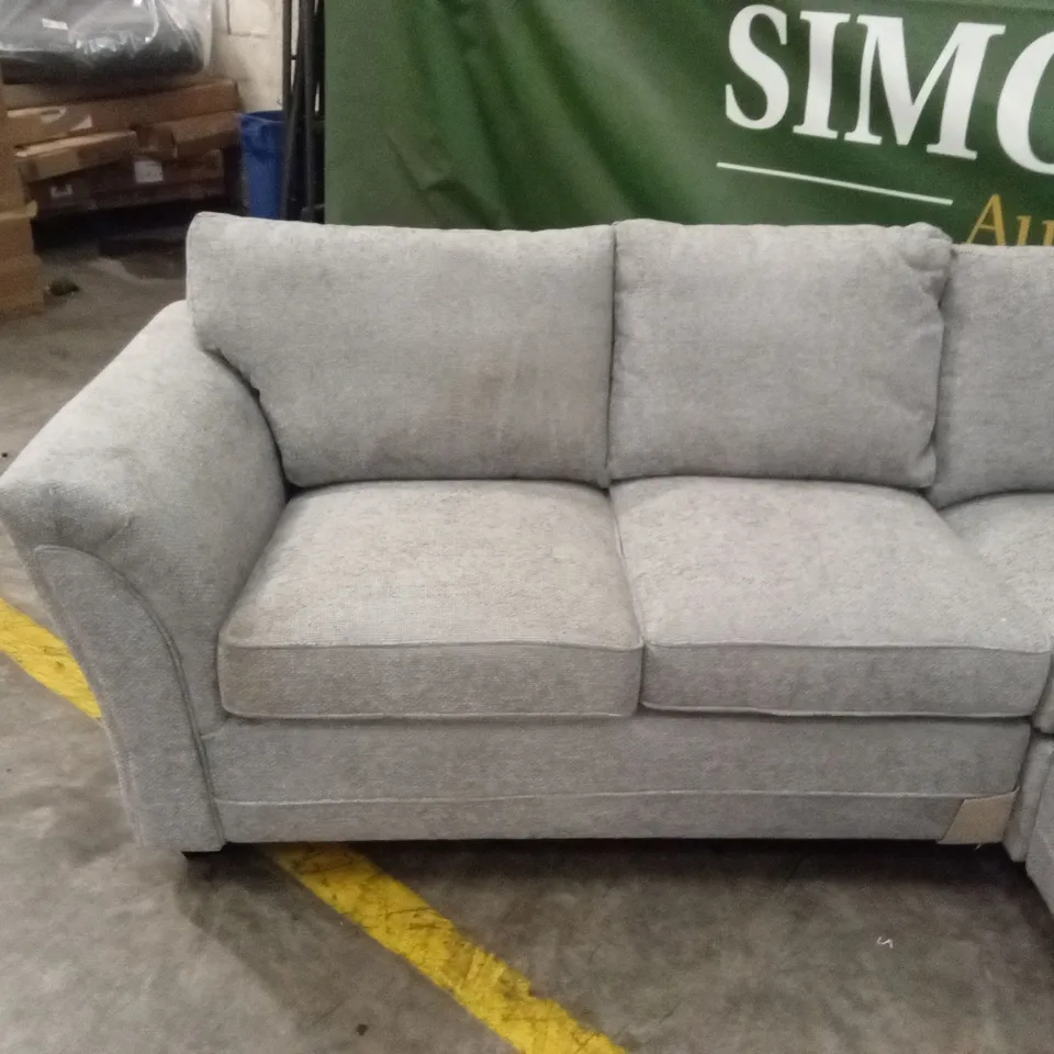 DURY CHUNKY WEAVE STANDARD BACK CORNER GROUP SOFA - GREY RRP £1149