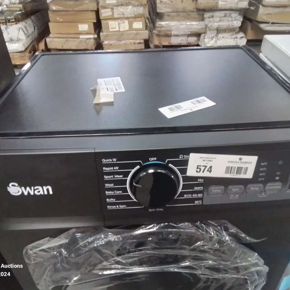 SWAN 8KG 1400 SPIN FREESTANDING WASHING MACHINE - BLACK