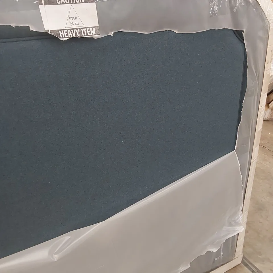 BAGGED DESIGNER SALISBURY 150cm KING SIZE FABRIC UPHOLSTERED HEADBOARD - BLUE