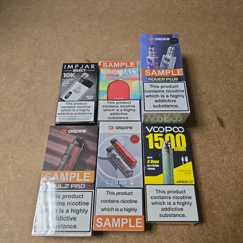APPROXIMATELY 15 ASSORTED E-CIGARETTE PRODUCTS TO INCLUDE - ASPIRE, VOOPOO, IMPJAR ETC