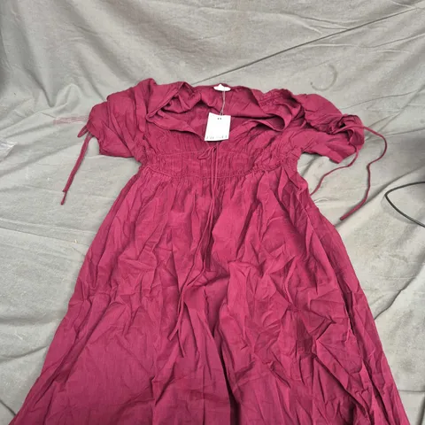 HUSH GRACE COTTON BEACH DRESS – OXBLOOD, S/M