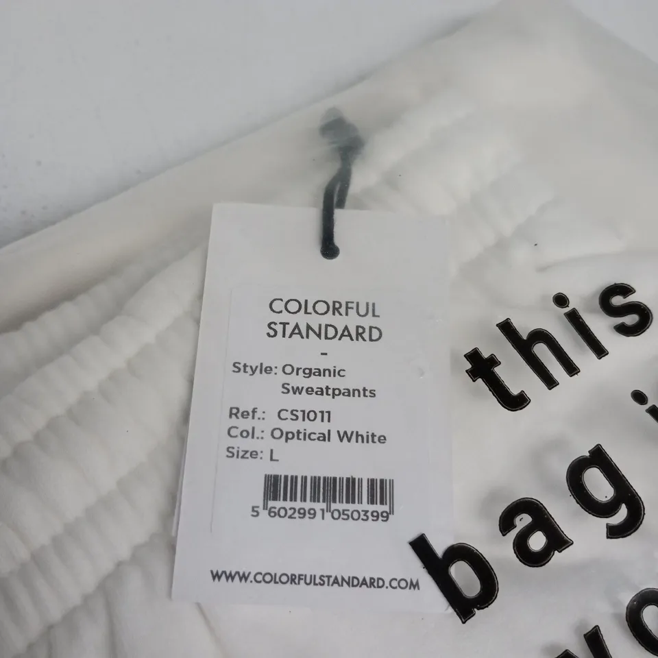 COLORFUL STANDARD ORGANIC SWEATPANTS OPTICAL WHITE LARGE