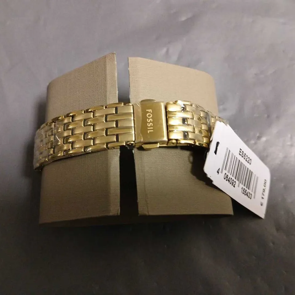 BOXED FOSSIL RECTANGULAR ALL STAINLESS STEEL LADIES WATCH