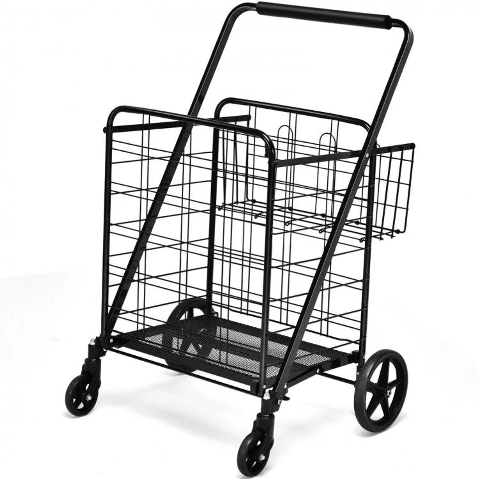 BOXED COSTWAY FOLDING SHOPPING CART UTILITY TROLLEY