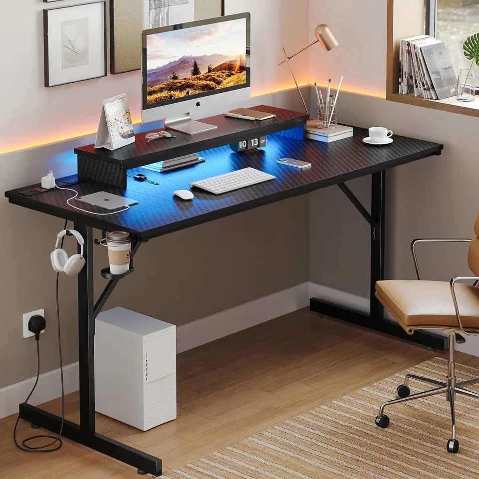 BOXED INBOX ZERO BUECHE METAL BASE COMPUTER DESK (1 BOX)