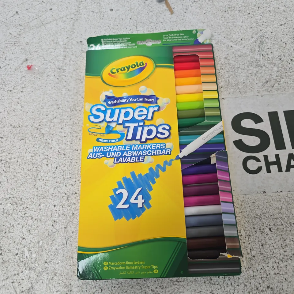 CRAYOLA SUPER TIPS 24 WASHABLE MARKERS – BOXED PACK