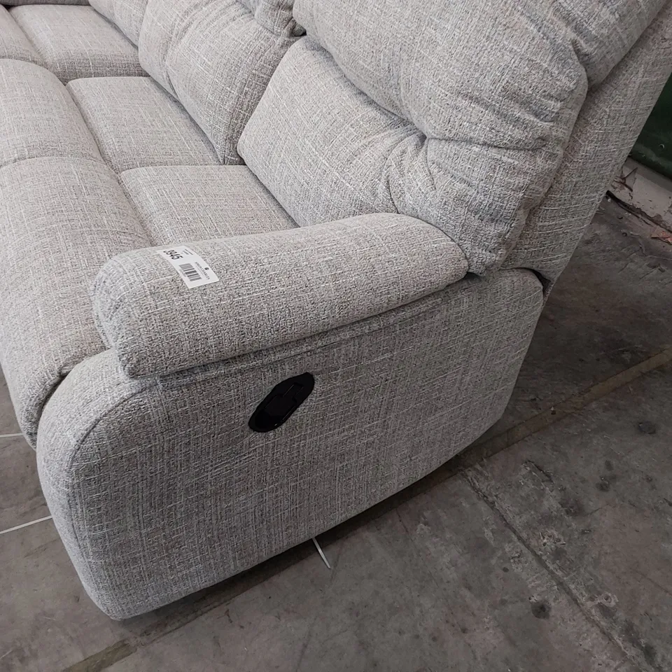 QUALITY BRITISH DESIGNER G PLAN MINSTRAL MANUAL RECLINING THREE SEATER SOFA BEACH OATMEAL FABRIC 