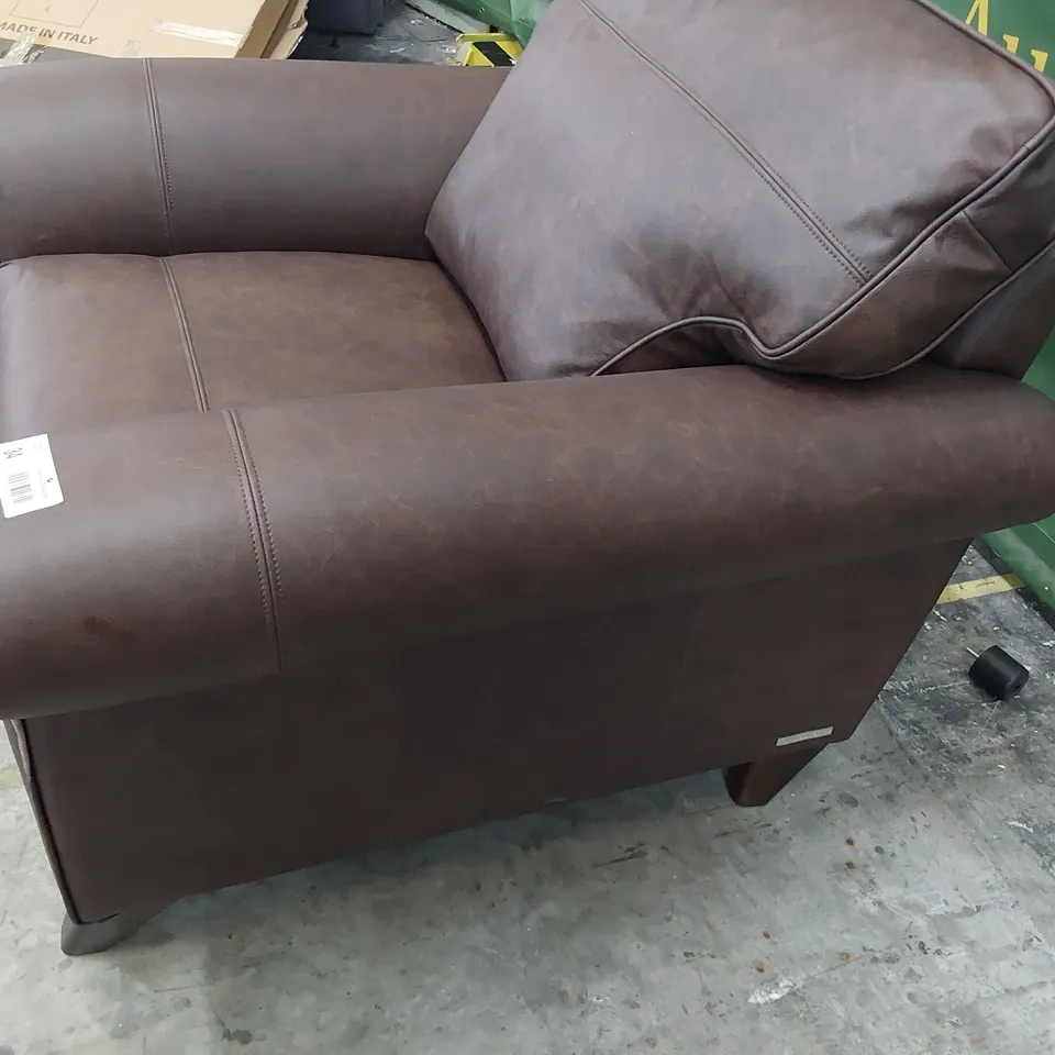 QUALITY BRITISH MADE LOUNGE Co EASY CHAIR BROWN LEATHER 