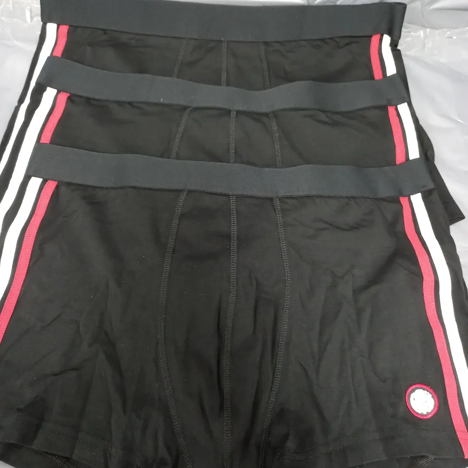 PRETTY GREEN SET OF 3 BOXERS IN BLACK - LARGE