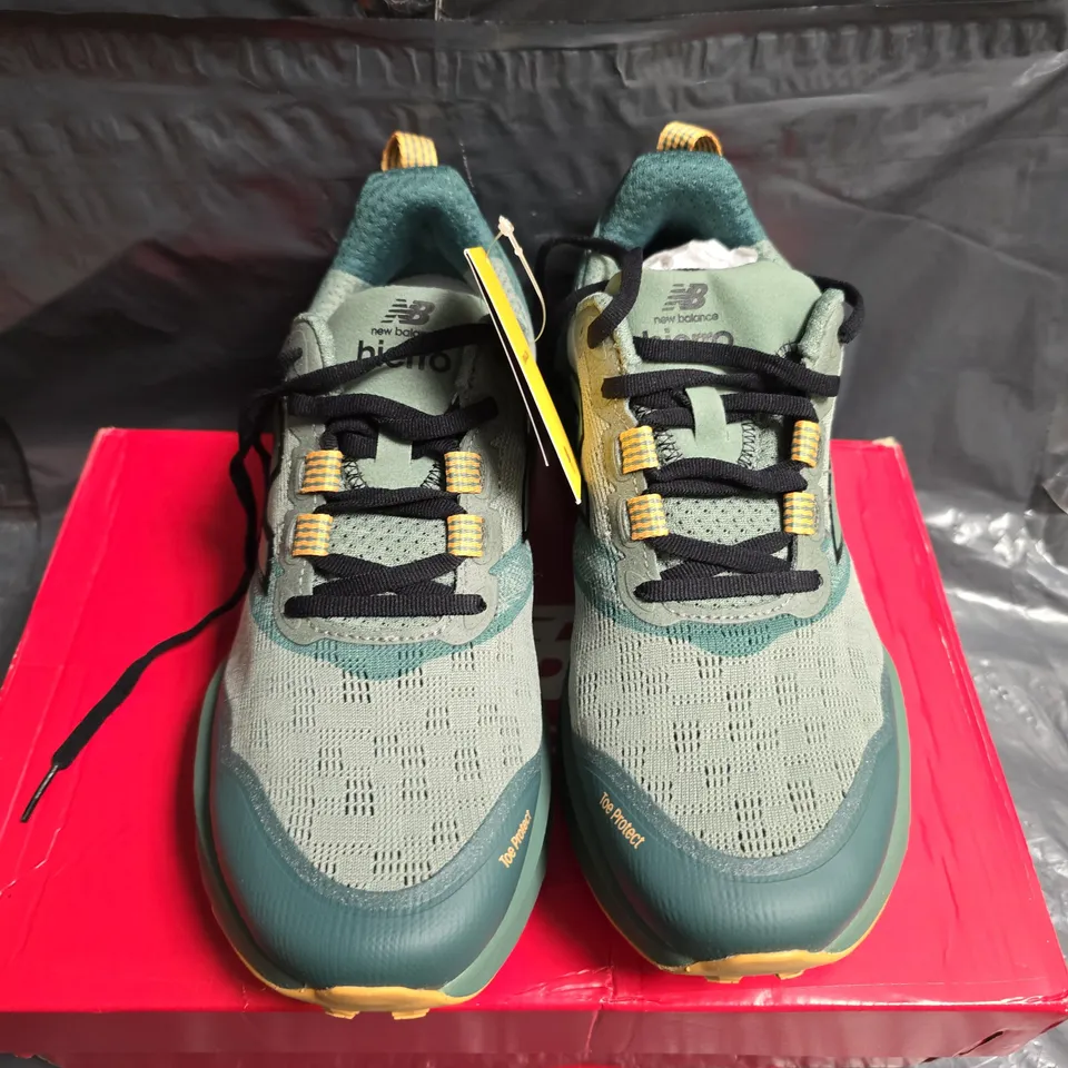 NEW BALANCE HIERRO TRAIL RUNNING SHOES – GREEN/TEAL (US 8.5) UK 8 