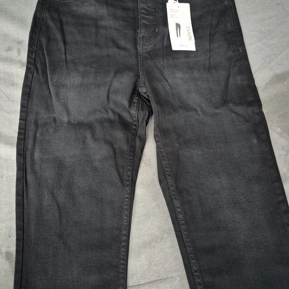 MNG SKINNY HIGH WAIST TIGHT FIT JEANS IN BLACK SIZE UK 10