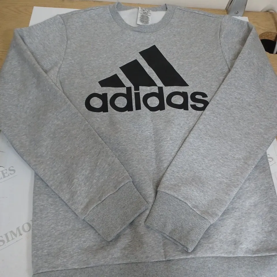 LIGHT GREY ADIDAS JUMPER SIZE S