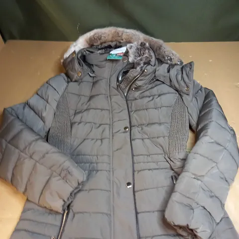JOULES GOSWAY PADDED COAT WITH FAUX FUR HOOD SIZE 12
