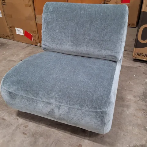DANETTI FRANCES BLUE GREY FABRIC SWIVEL ACCENT CHAIR