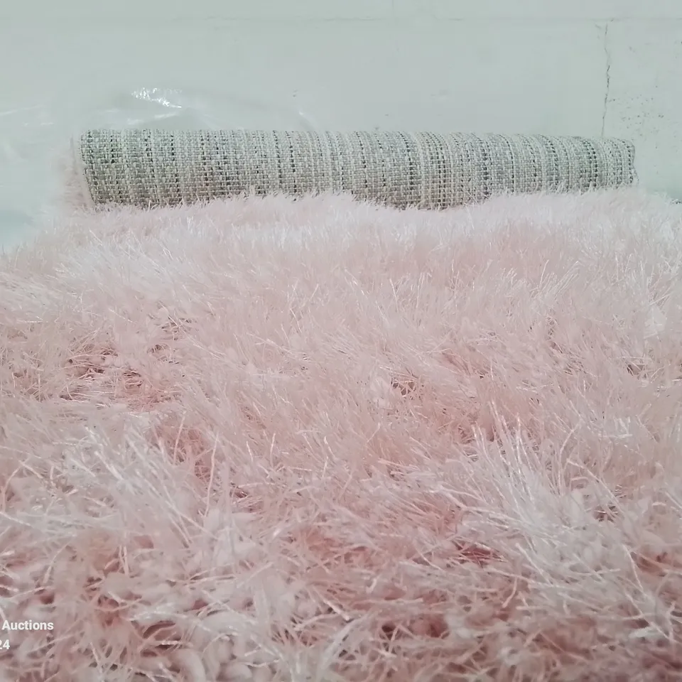BRAND NEW PACO HOME 300 GLAMOUR PINK/ROSE 60X100CM SHAGGY RUG