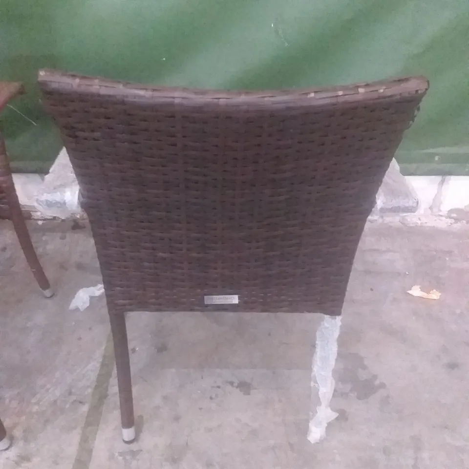 X4 RATTAN EFFECT GARDEN CHAIRS BROWN