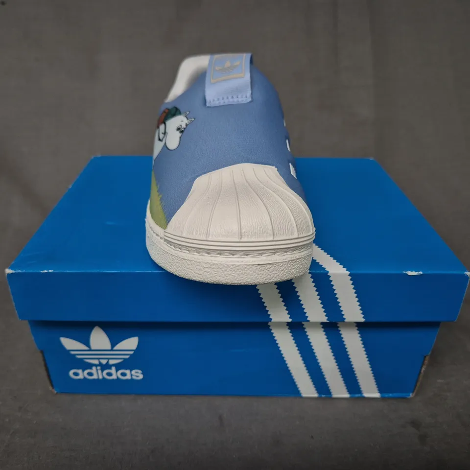 BOXED PAIR OF ADIDAS SUPERSTAR 360 I X MOOMIN SHOES UK KID'S SIZE 9.5