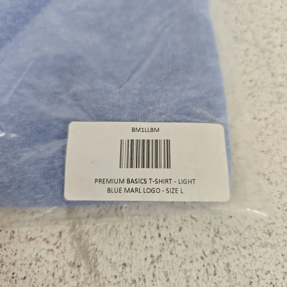 BAGGED LEGEND PREMIUM BASICS T-SHIRT INI LIGHT BLUE MARL - L
