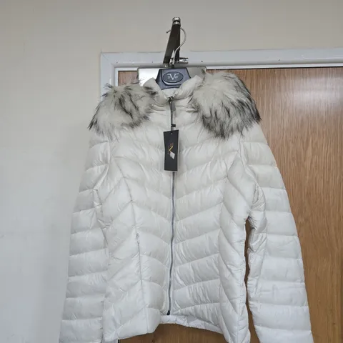 V 1969 ITALIA BIANCO HOODED COAT XL WITH TAGS