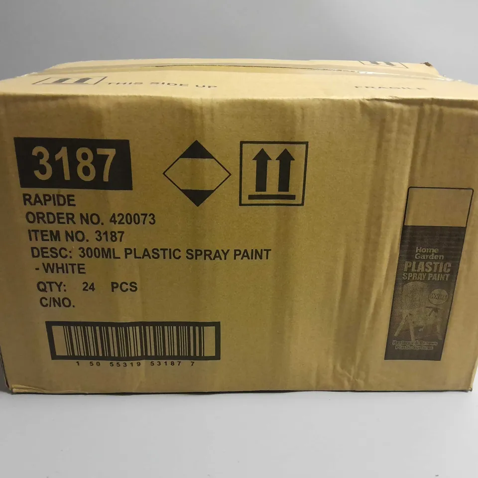 APPROXIMATELY 24 SEALED HOME & GARDEN PLASTIC SPRAY PAINT 300ML - WHITE