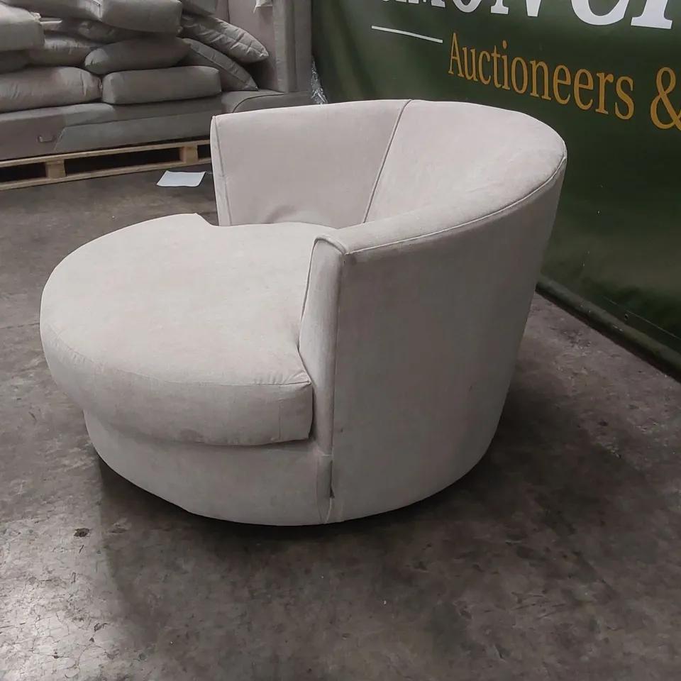 QUALITY DESIGNER ARABELLA FABRIC UPHOLSTERED SWIVEL CHAIR