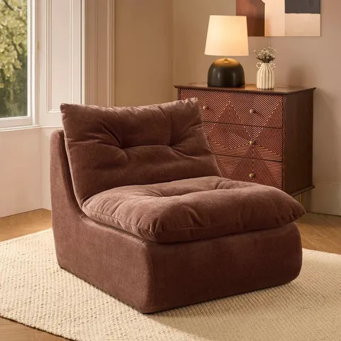 BOXED DUSK IMMY RELAXED ACCENT CHAIR - CHENILLE DARK RUST (1 BOX)