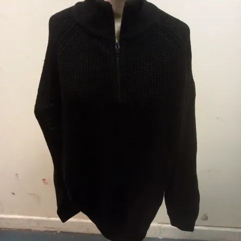 NEXT MENS BLACK XL WOOL RIBBED JUMPER