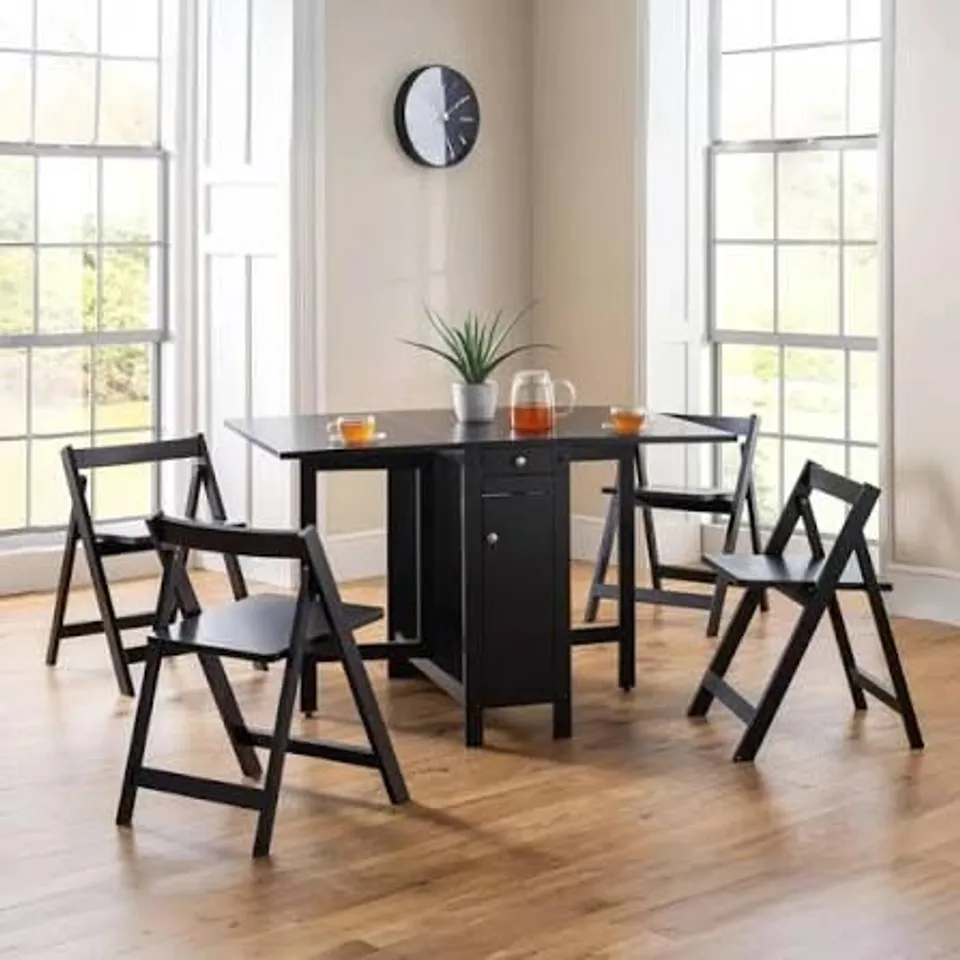 BOXED JULIAN BOWEN SAVOY DINING SET - BLACK (1 BOX)
