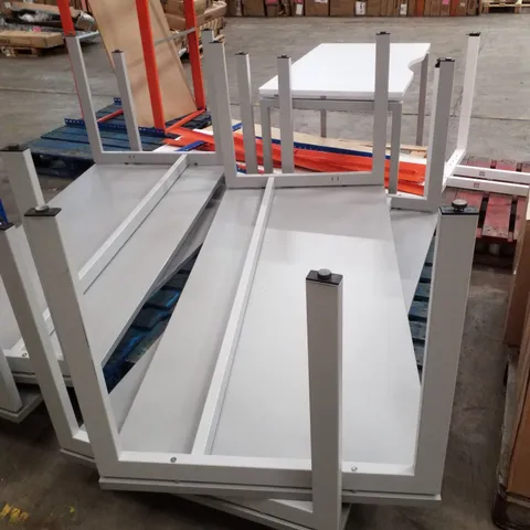 PALLET CONTAINING 2 GREY TABLES APPROXIMATELY 180×83×73