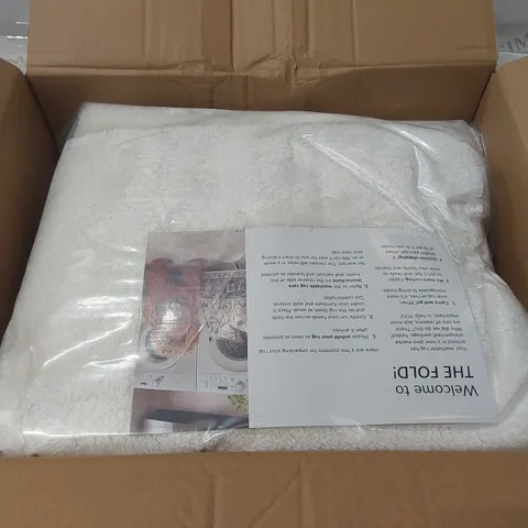 BOXED SOLID MACHINE WOMEN / POWER LOOMED OFF-WHITE RUG - 3 x 5'