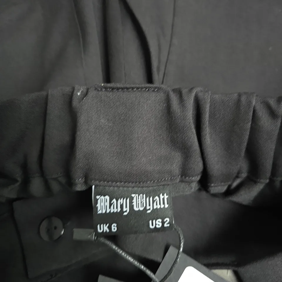 MARY WYATT MORELLA WIDE LEG TROUSER – BLACK – UK 6 