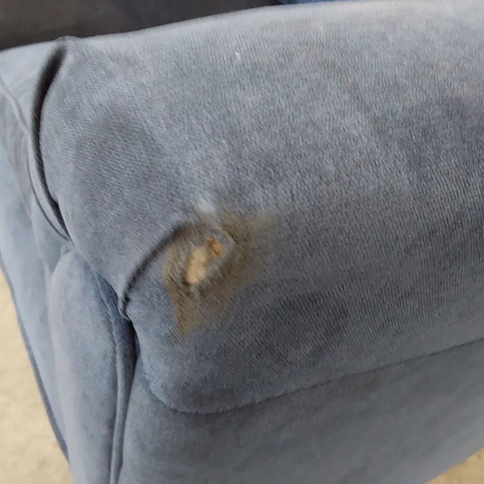 DESIGNER SNUGGLER CHAIR BLUE FABRIC 