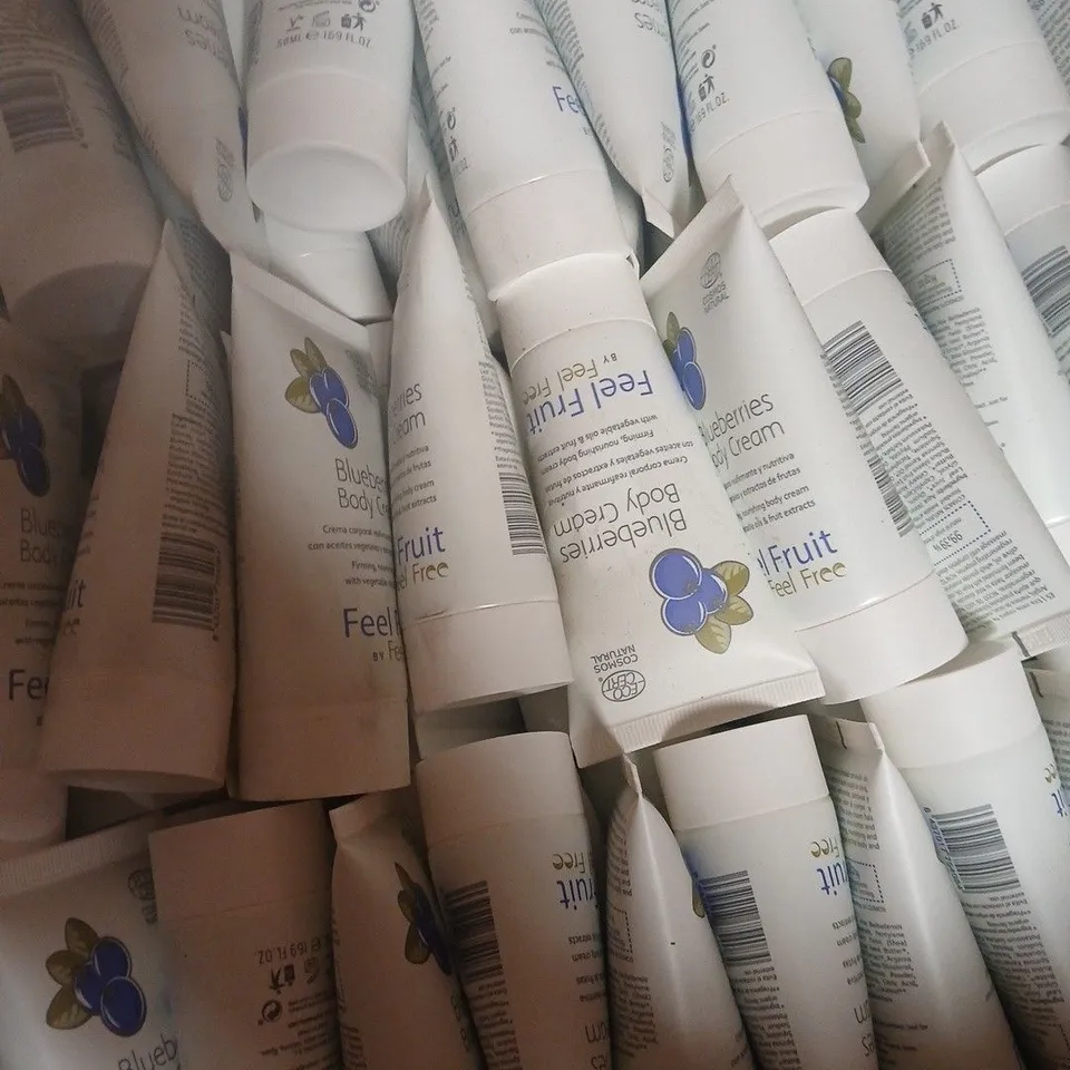 APPROX 170 X 50ML COSMOS NATURALS FEEL FREE BLUEBERRIES BODY CREAM