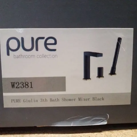 BOXED PURE GIULIA 3TH BATH SHOWER MIXER - BLACK 