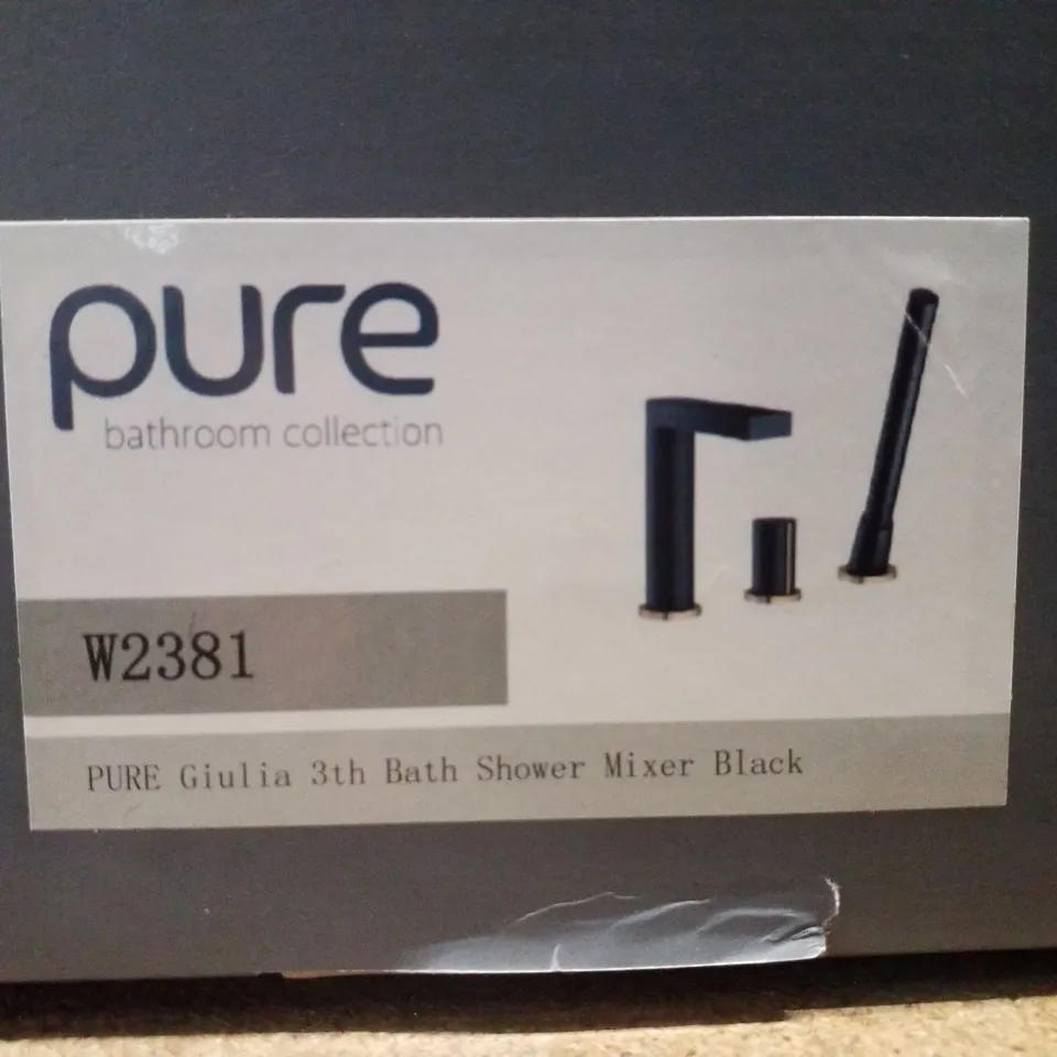 BOXED PURE GIULIA 3TH BATH SHOWER MIXER - BLACK 