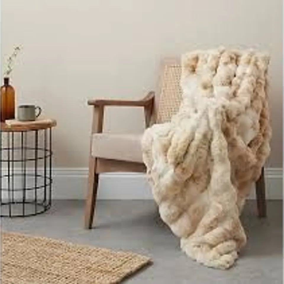 COZEE HOME GIFTABLE TEXTURED LUXURY FAUX FUR THROW