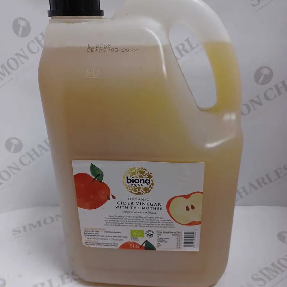 BOX OF 2 BIONA ORGANIC CIDER VINEGAR - COLLECTION ONLY