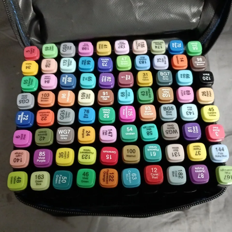80-PIECE DOUBLE ENDED MARKER PENS IN CARRY CASE