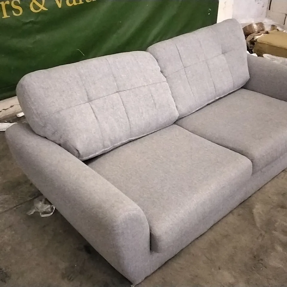 QUALITY DESIGNER LIGHT GREY FABRIC 2 SEATER SOFA
