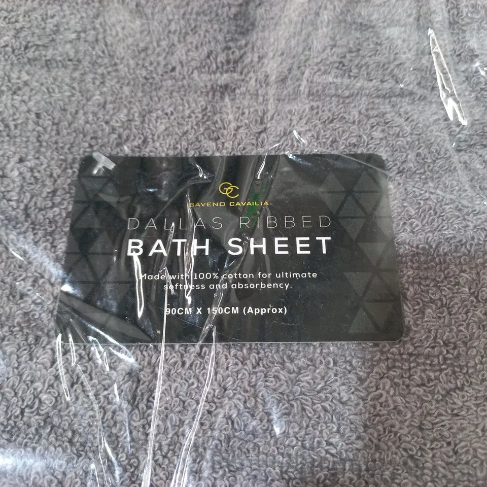 LOT OF 2 BAGGED SUPERSOFT 90X150CM BATH SHEETS - 2 SHADES OF GREY
