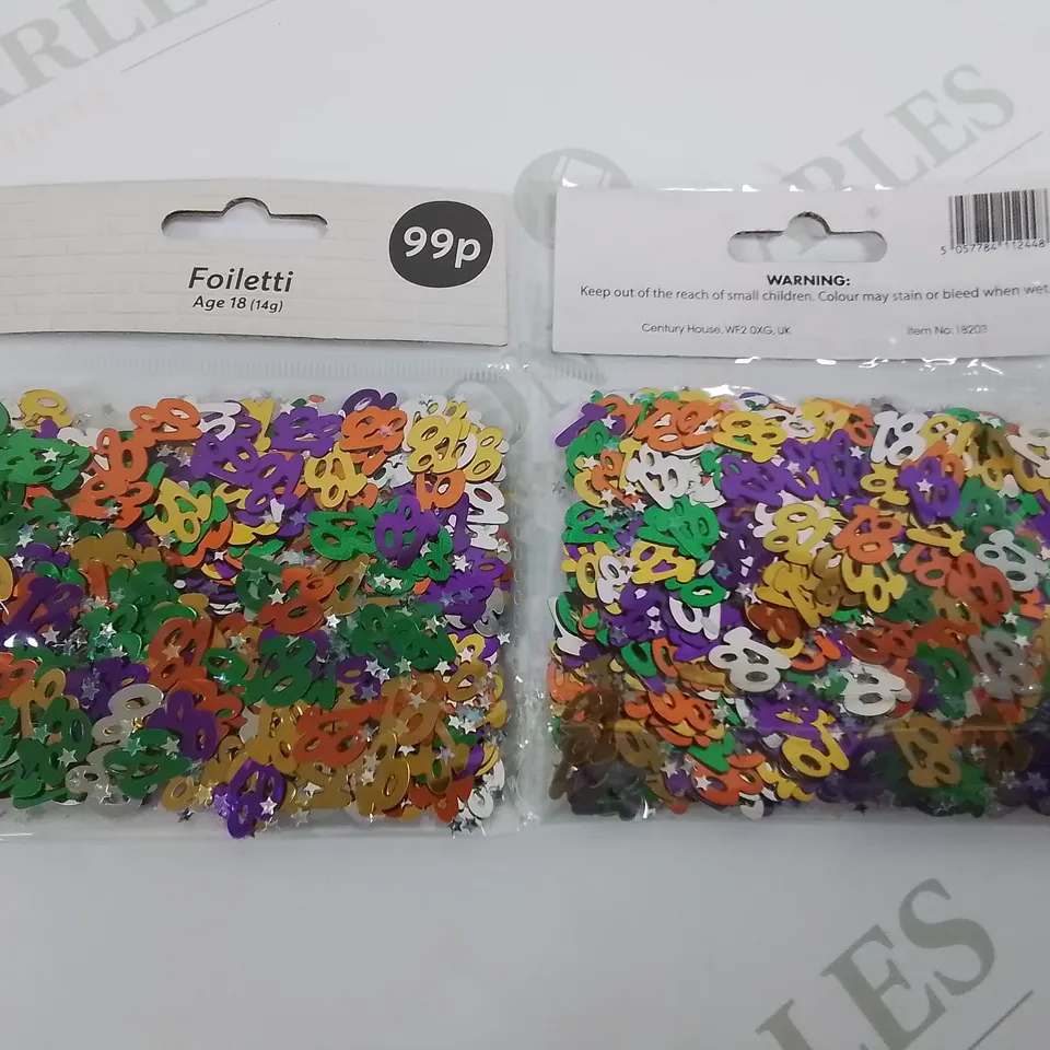 LOT OF 144 BRAND NEW 14G PACKS OF METALLIC NO 18 CONFETTI 