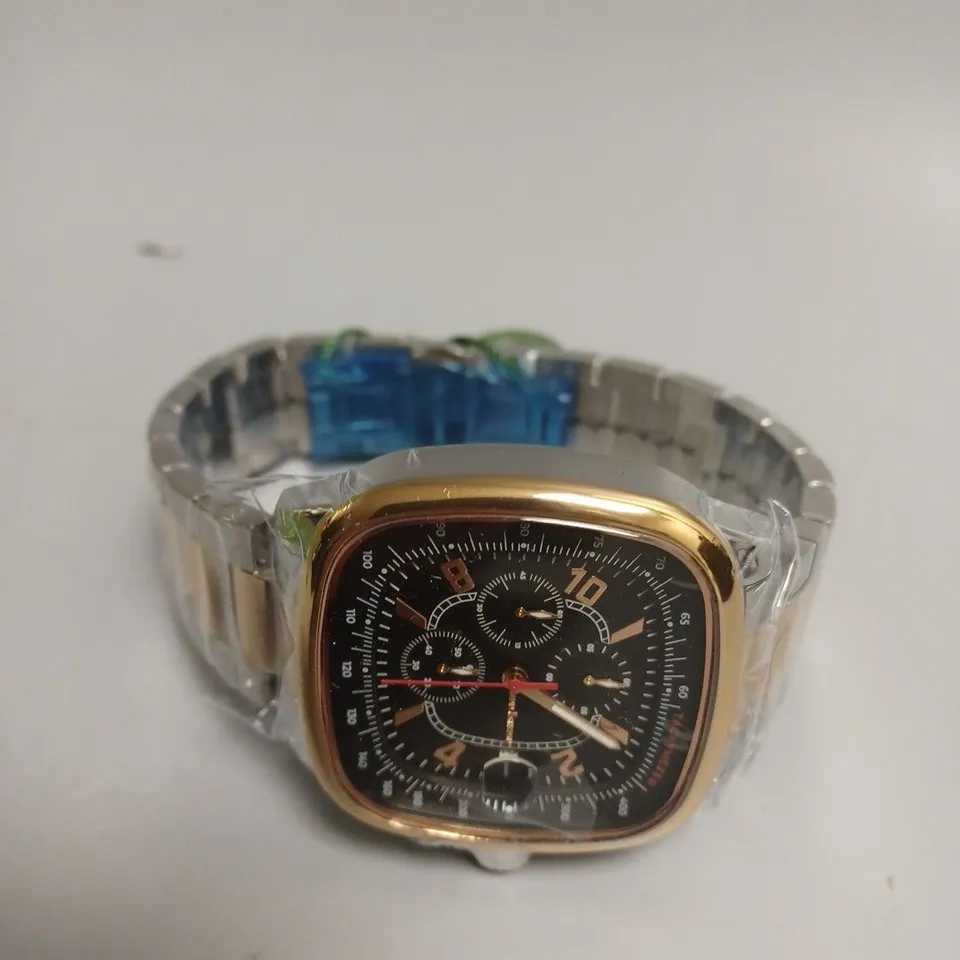 BOXED MANN EGERTON POLARIS TWO TONE STEEL STRAP WATCH 