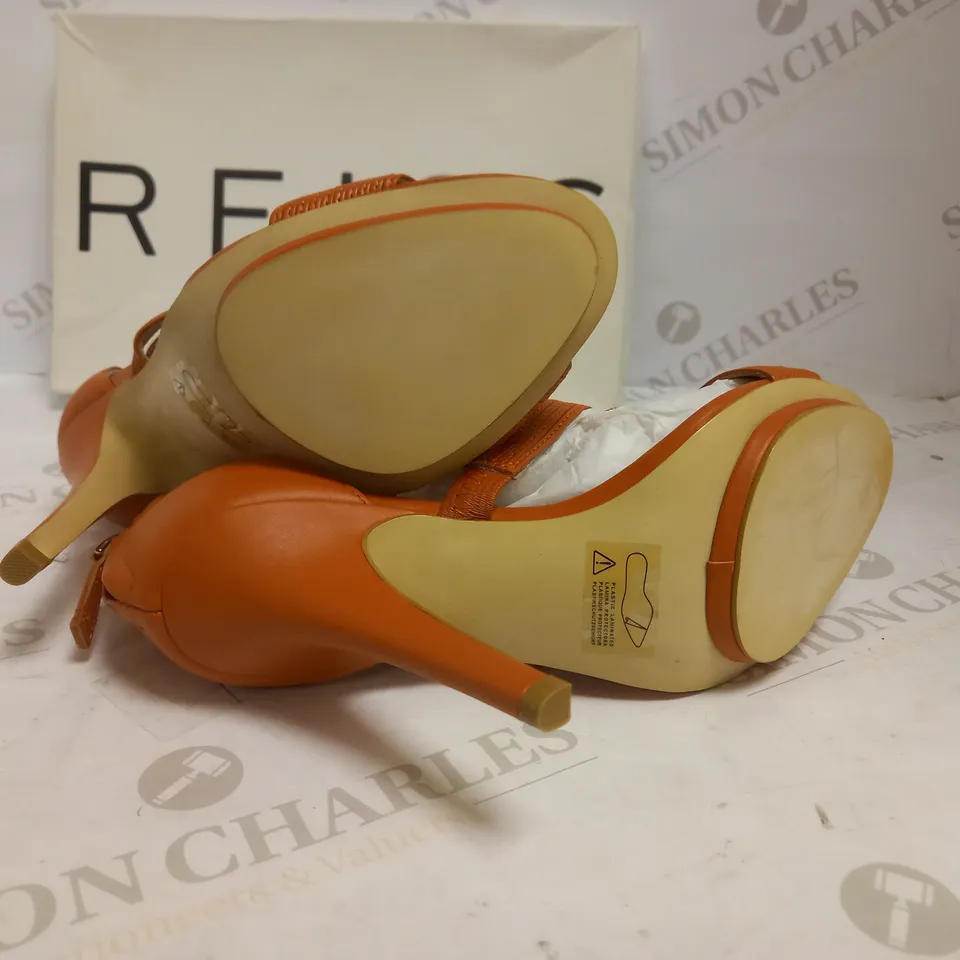 REISS LOTTIE STRAP DETAIL HEELED SANDALS CORAL UK 5