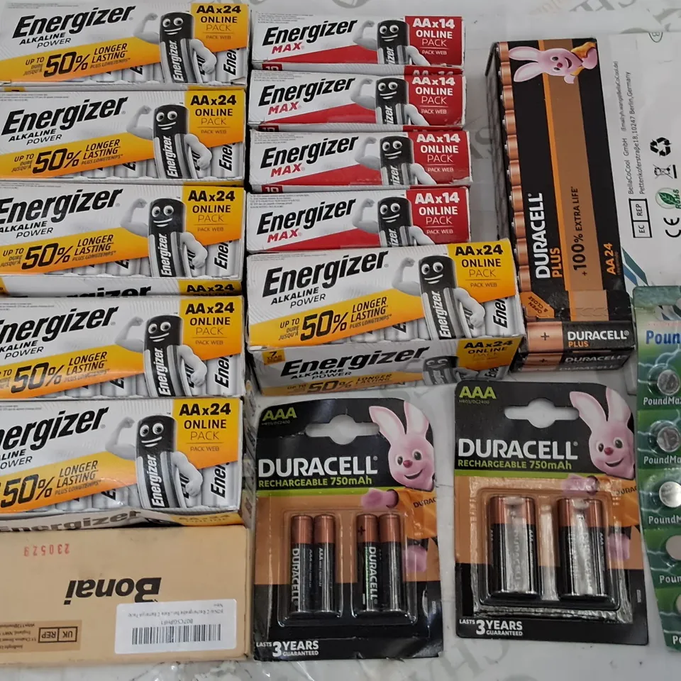 LOTMOF 16 ASSORTED PACKS OF BATTERIES TO INCLUDE ENERGIZER AND DURACELL