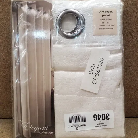THE ELEGANT COLLECTION EYELET CRUSHED VOILE PANNEL 134×230CM - CREAM