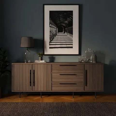 BOXED BRYANT EXTRA WIDE SIDEBOARD - WALNUT EFFECT (2 BOXES)