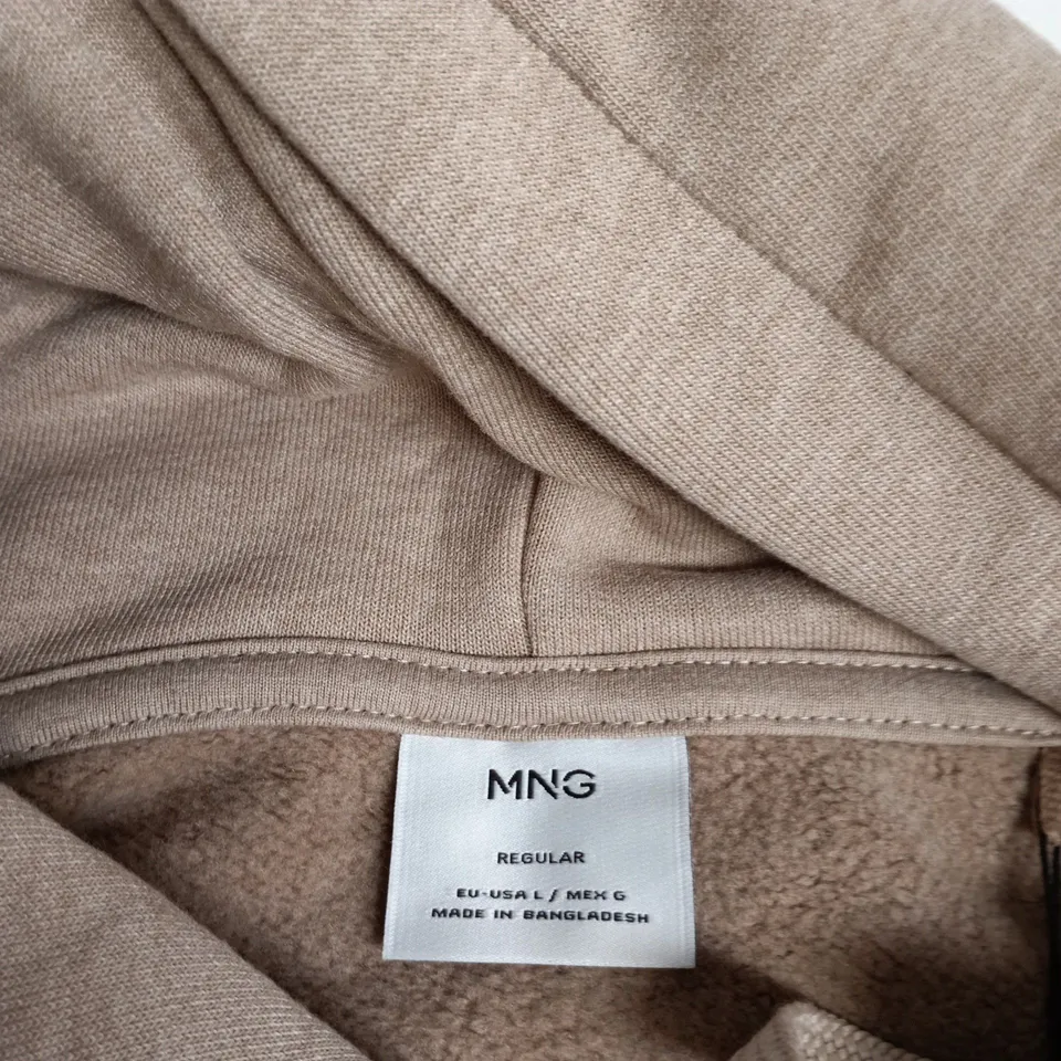 MNG BY MANGO WOMEN'S BEIGE HOODIE – REGULAR FIT, LARGE (EU-USA L / MEX G) MADE IN BANGLADESH