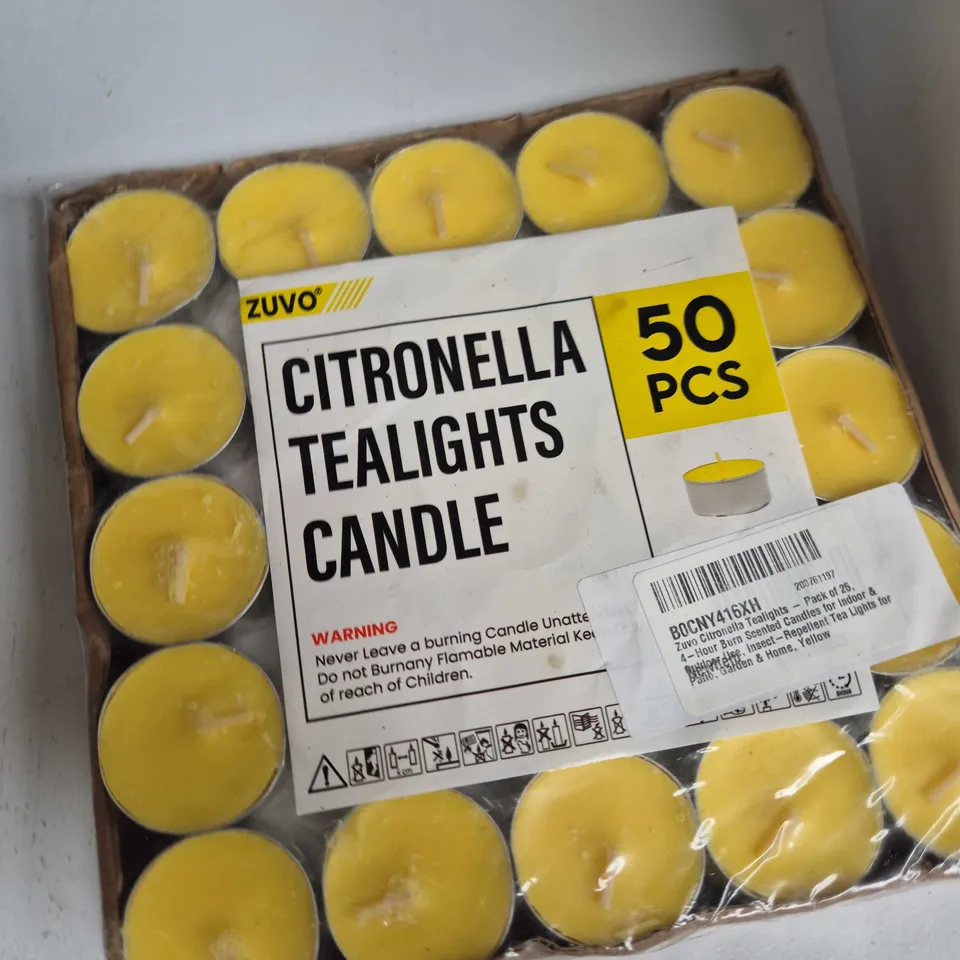 TOTE OF APPROXIMATELY 10 ASSORTED ITEMS TO INCLUDE: CITRONELLA CANDLES